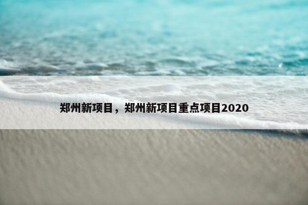 郑州新项目，郑州新项目重点项目2020