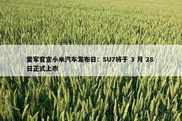 雷军官宣小米汽车发布日：SU7将于 3 月 28 日正式上市