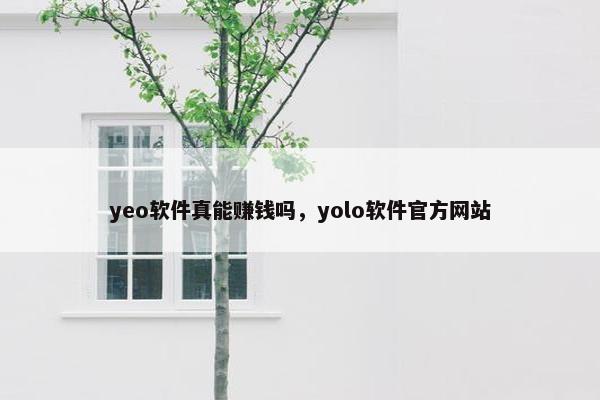 yeo软件真能赚钱吗，yolo软件官方网站