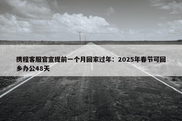 携程客服官宣提前一个月回家过年：2025年春节可回乡办公48天